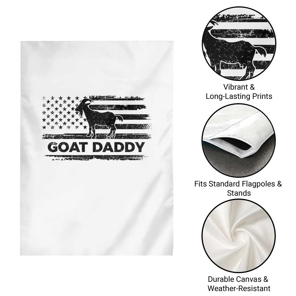 Goat Daddy Garden Flag Funny Fathers Day Presents For Goat Dad US Flag
