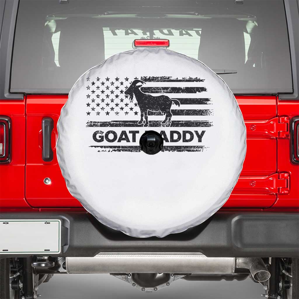 Goat Daddy Spare Tire Cover Funny Fathers Day Presents For Goat Dad US Flag