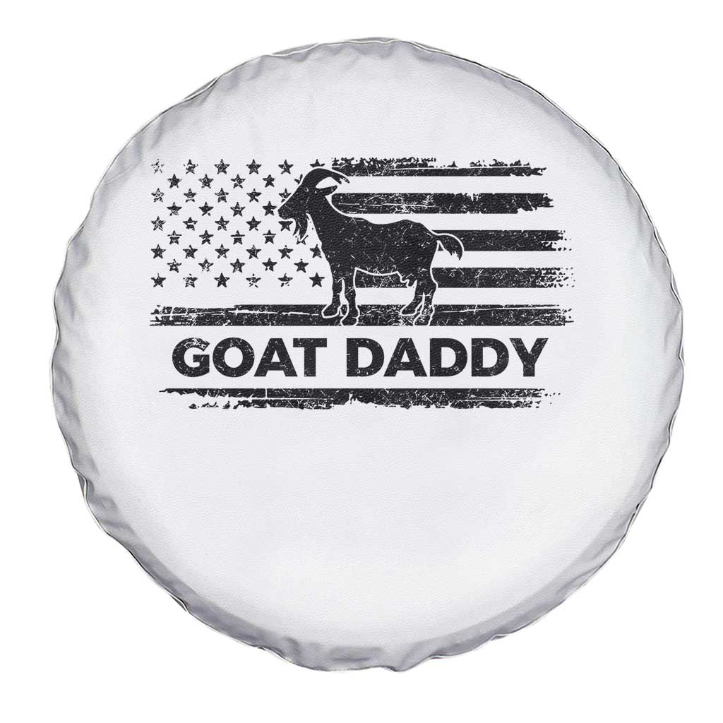 Goat Daddy Spare Tire Cover Funny Fathers Day Presents For Goat Dad US Flag