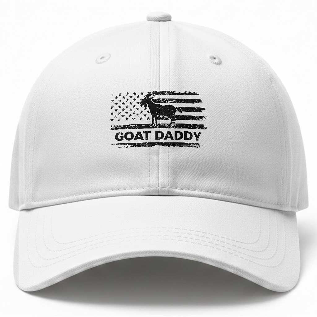 Goat Daddy Baseball Cap Funny Fathers Day Presents For Goat Dad US Flag