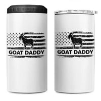 Goat Daddy 4 in 1 Can Cooler Tumbler Funny Fathers Day Presents For Goat Dad US Flag