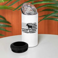 Goat Daddy 4 in 1 Can Cooler Tumbler Funny Fathers Day Presents For Goat Dad US Flag