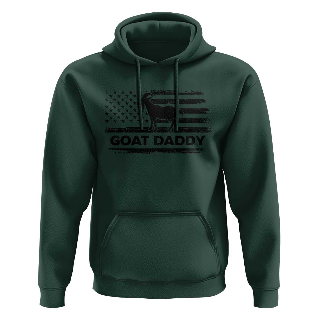 Goat Daddy Hoodie Funny Fathers Day Presents For Goat Dad US Flag