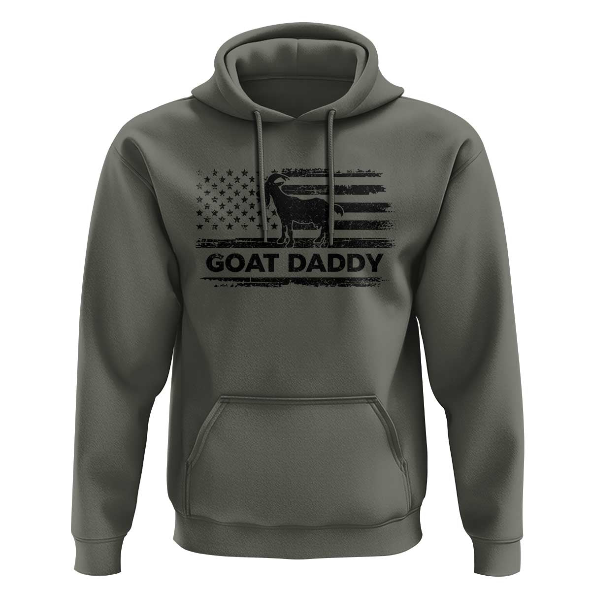 Goat Daddy Hoodie Funny Fathers Day Presents For Goat Dad US Flag