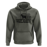 Goat Daddy Hoodie Funny Fathers Day Presents For Goat Dad US Flag