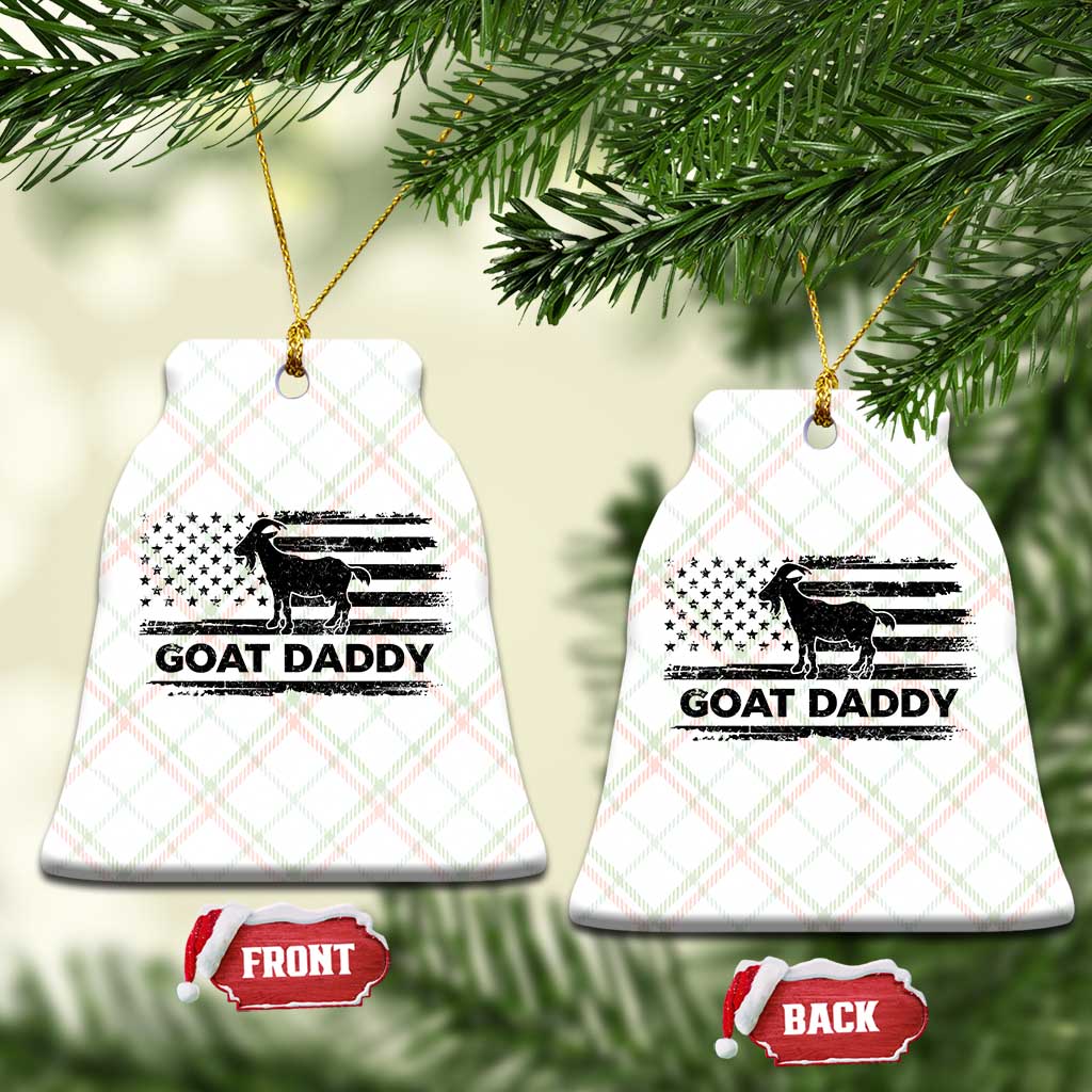 Goat Daddy Ceramic Ornament Funny Fathers Day Presents For Goat Dad US Flag