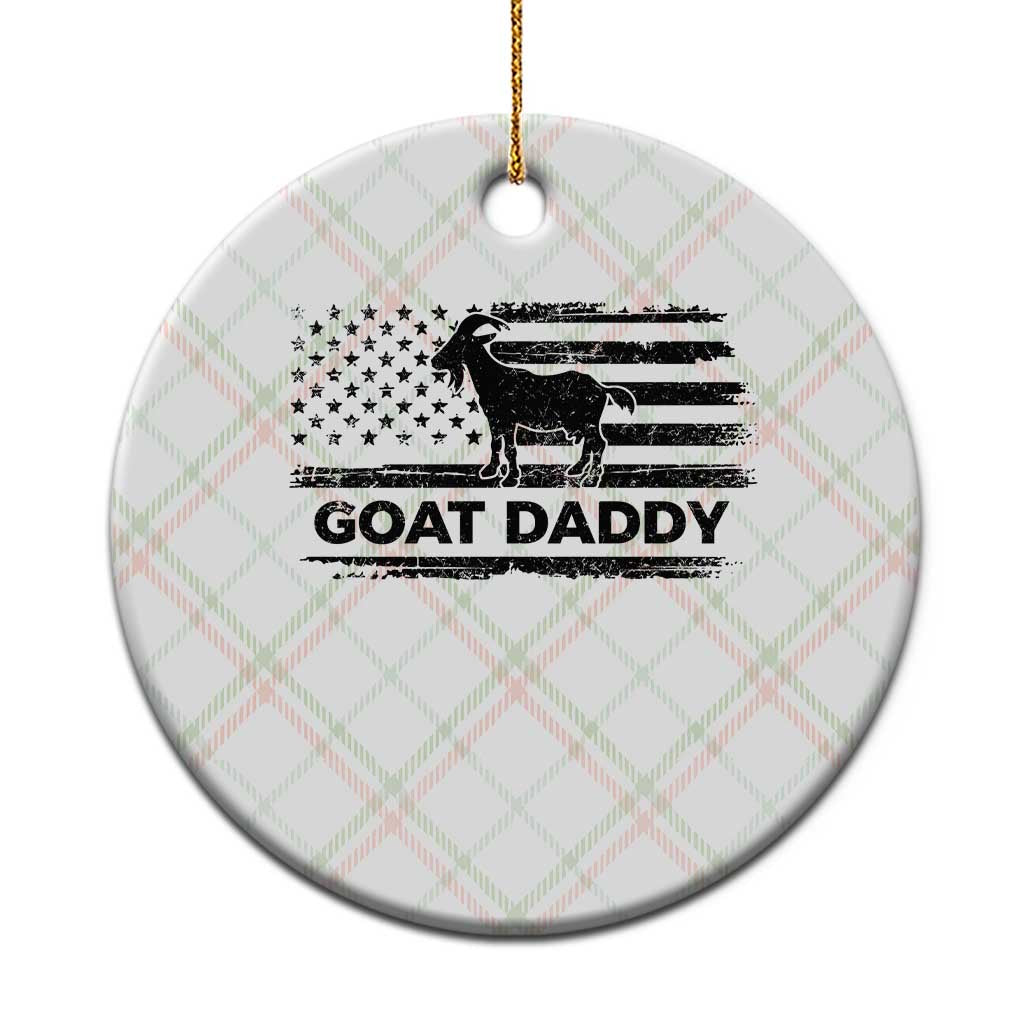 Goat Daddy Ceramic Ornament Funny Fathers Day Presents For Goat Dad US Flag