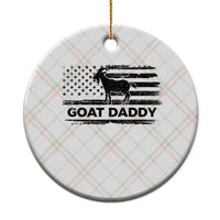Goat Daddy Ceramic Ornament Funny Fathers Day Presents For Goat Dad US Flag