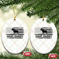 Goat Daddy Ceramic Ornament Funny Fathers Day Presents For Goat Dad US Flag