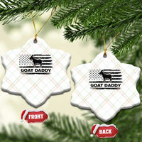 Goat Daddy Ceramic Ornament Funny Fathers Day Presents For Goat Dad US Flag