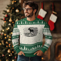Goat Daddy Ugly Christmas Sweater Funny Fathers Day Presents For Goat Dad US Flag