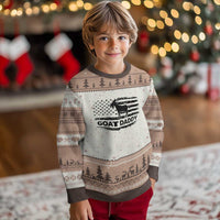 Goat Daddy Ugly Christmas Sweater Funny Fathers Day Presents For Goat Dad US Flag