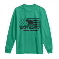 Goat Daddy Long Sleeve Shirt Funny Fathers Day Presents For Goat Dad US Flag