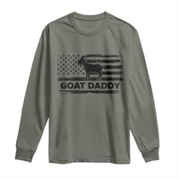 Goat Daddy Long Sleeve Shirt Funny Fathers Day Presents For Goat Dad US Flag