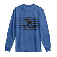 Goat Daddy Long Sleeve Shirt Funny Fathers Day Presents For Goat Dad US Flag