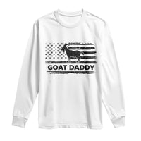 Goat Daddy Long Sleeve Shirt Funny Fathers Day Presents For Goat Dad US Flag