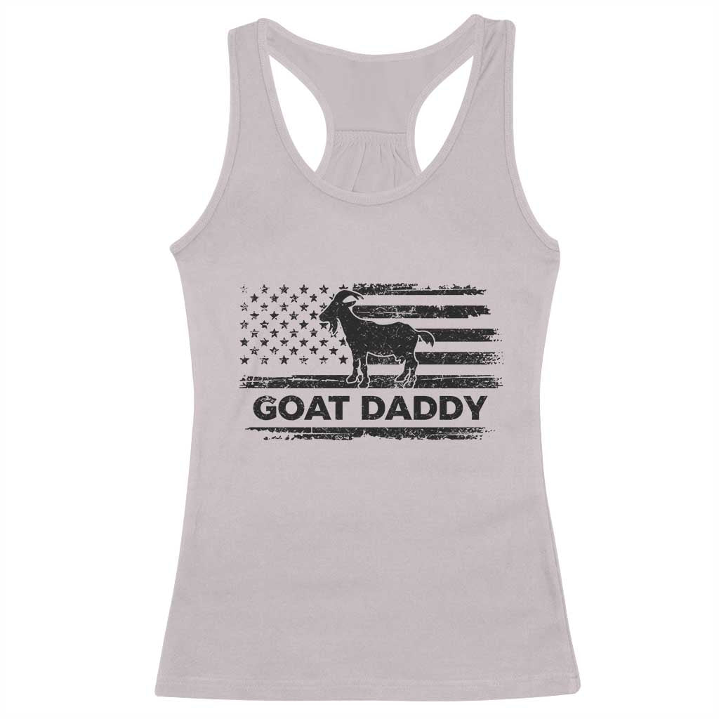 Goat Daddy Racerback Tank Top Funny Fathers Day Presents For Goat Dad US Flag