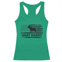 Goat Daddy Racerback Tank Top Funny Fathers Day Presents For Goat Dad US Flag