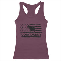 Goat Daddy Racerback Tank Top Funny Fathers Day Presents For Goat Dad US Flag