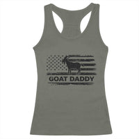 Goat Daddy Racerback Tank Top Funny Fathers Day Presents For Goat Dad US Flag