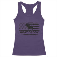 Goat Daddy Racerback Tank Top Funny Fathers Day Presents For Goat Dad US Flag