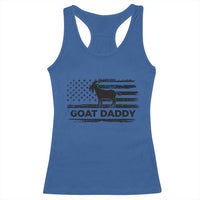Goat Daddy Racerback Tank Top Funny Fathers Day Presents For Goat Dad US Flag