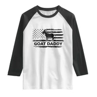 Goat Daddy Raglan Shirt Funny Fathers Day Presents For Goat Dad US Flag