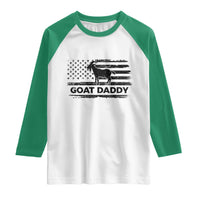 Goat Daddy Raglan Shirt Funny Fathers Day Presents For Goat Dad US Flag