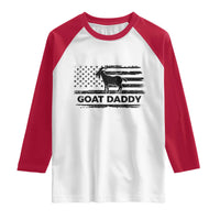 Goat Daddy Raglan Shirt Funny Fathers Day Presents For Goat Dad US Flag