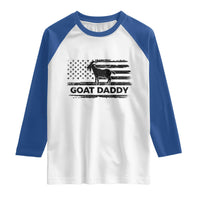 Goat Daddy Raglan Shirt Funny Fathers Day Presents For Goat Dad US Flag