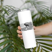 Goat Daddy Skinny Tumbler Funny Fathers Day Presents For Goat Dad US Flag