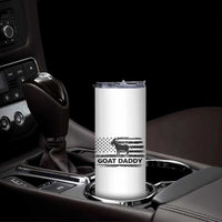 Goat Daddy Skinny Tumbler Funny Fathers Day Presents For Goat Dad US Flag