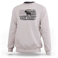Goat Daddy Sweatshirt Funny Fathers Day Presents For Goat Dad US Flag