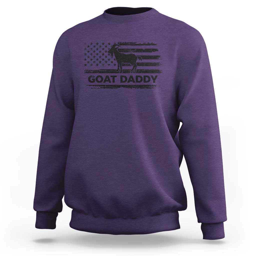 Goat Daddy Sweatshirt Funny Fathers Day Presents For Goat Dad US Flag