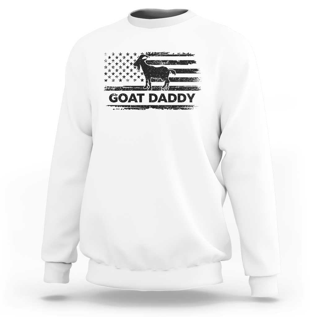 Goat Daddy Sweatshirt Funny Fathers Day Presents For Goat Dad US Flag