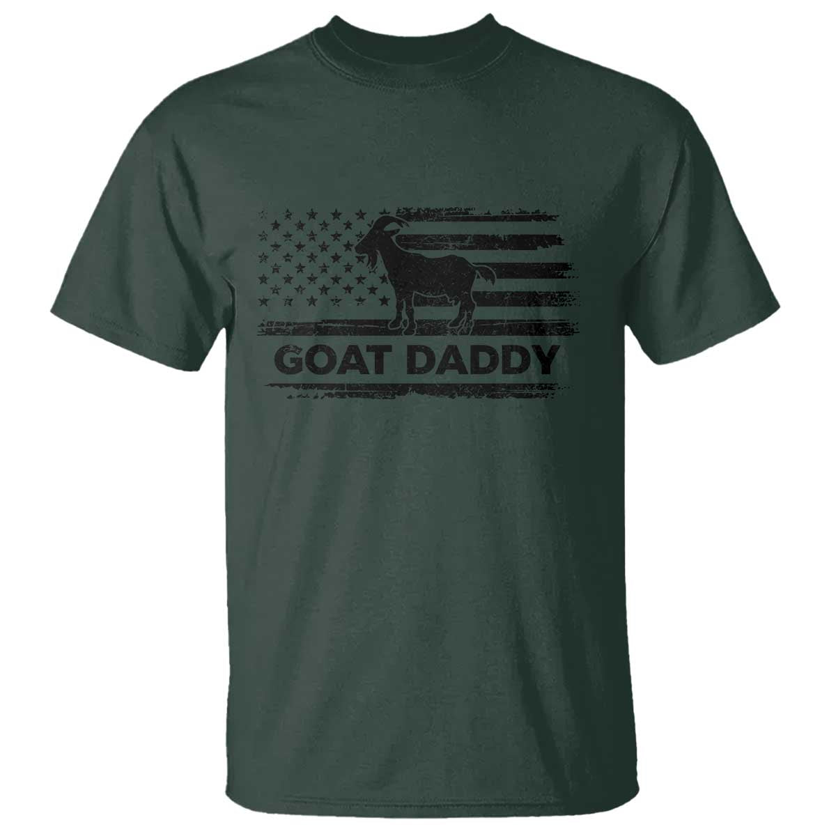 Goat Daddy T Shirt Funny Fathers Day Presents For Goat Dad US Flag