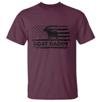 Goat Daddy T Shirt Funny Fathers Day Presents For Goat Dad US Flag