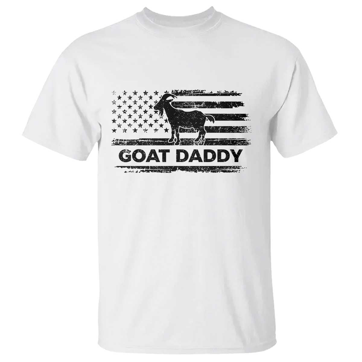 Goat Daddy T Shirt Funny Fathers Day Presents For Goat Dad US Flag
