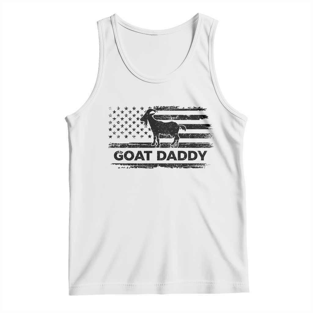 Goat Daddy Tank Top Funny Fathers Day Presents For Goat Dad US Flag