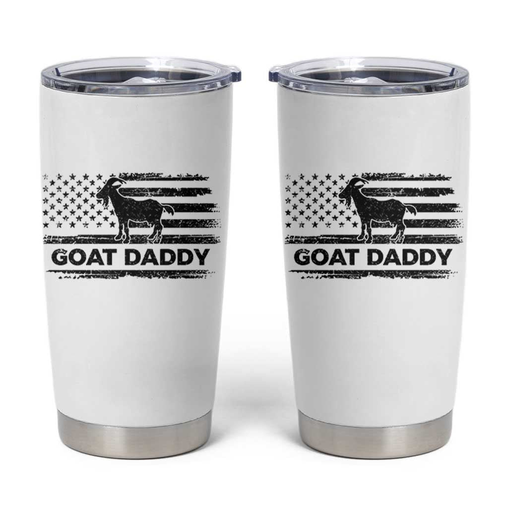 Goat Daddy Tumbler Cup Funny Fathers Day Presents For Goat Dad US Flag