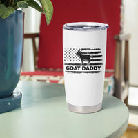 Goat Daddy Tumbler Cup Funny Fathers Day Presents For Goat Dad US Flag
