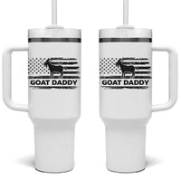 Goat Daddy Tumbler With Handle Funny Fathers Day Presents For Goat Dad US Flag