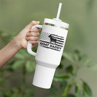 Goat Daddy Tumbler With Handle Funny Fathers Day Presents For Goat Dad US Flag