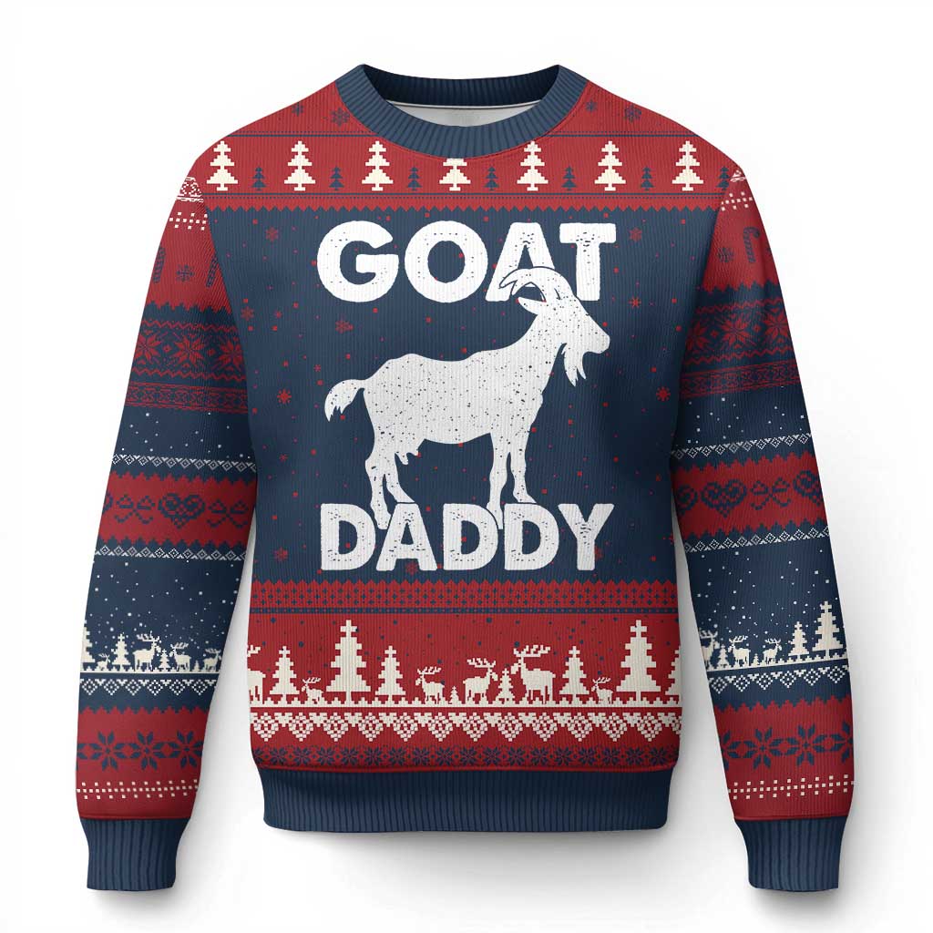 Goat Daddy Ugly Christmas Sweater Funny Fathers Day Presents For Goat Dad