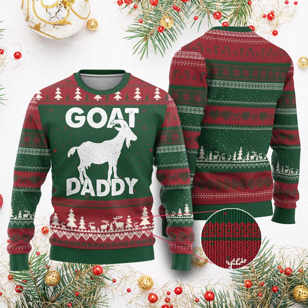 Goat Daddy Ugly Christmas Sweater Funny Fathers Day Presents For Goat Dad