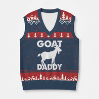 Goat Daddy V-Neck Knit Sweater Vest Funny Fathers Day Presents For Goat Dad