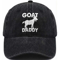 Goat Daddy Washed Cotton Baseball Cap Funny Fathers Day Presents For Goat Dad