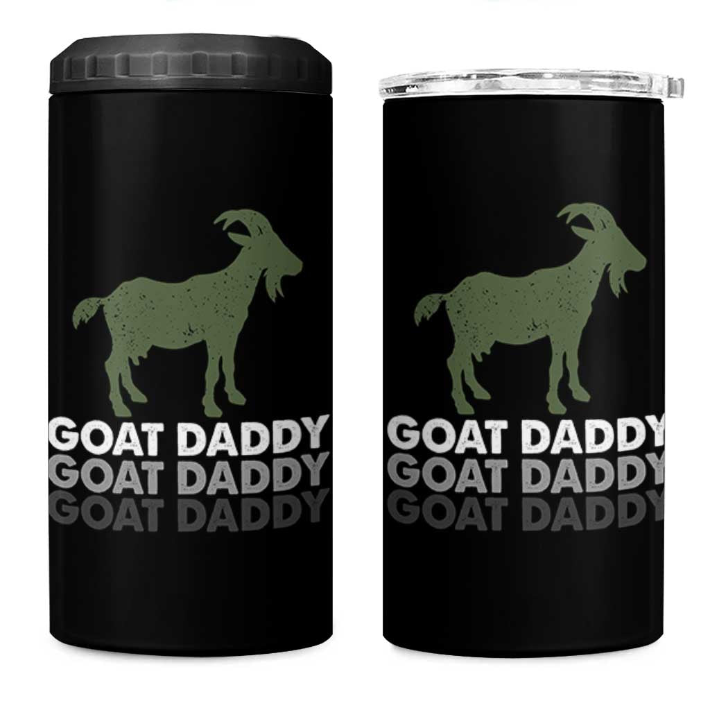Funny Dad 4 in 1 Can Cooler Tumbler Funny Goat Daddy Fathers Day Presents For Goat Lovers