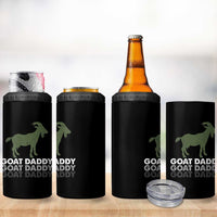 Funny Dad 4 in 1 Can Cooler Tumbler Funny Goat Daddy Fathers Day Presents For Goat Lovers