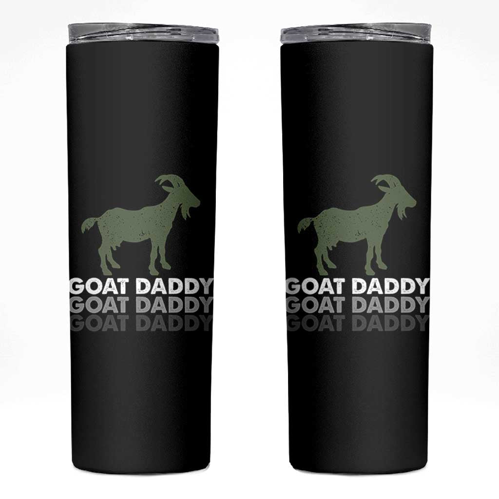 Funny Dad Skinny Tumbler Funny Goat Daddy Fathers Day Presents For Goat Lovers